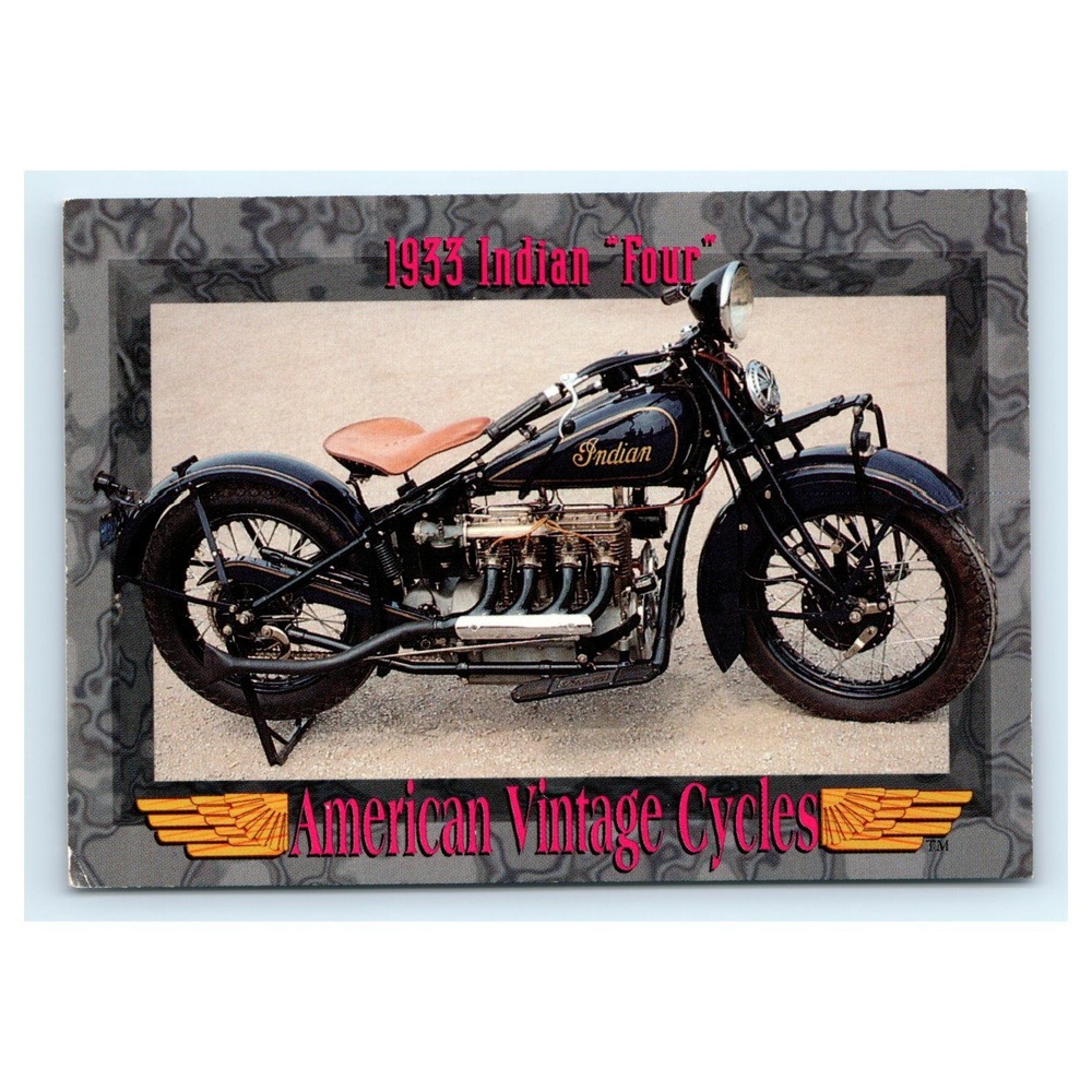 American Vintage Cycles Card 1933 Indian Four Motorcycle Series II #136